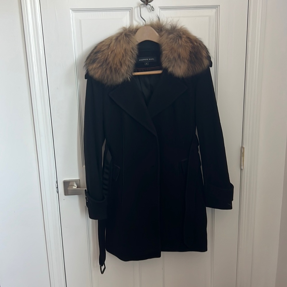 Winter coat by Andrew Marc with real fur